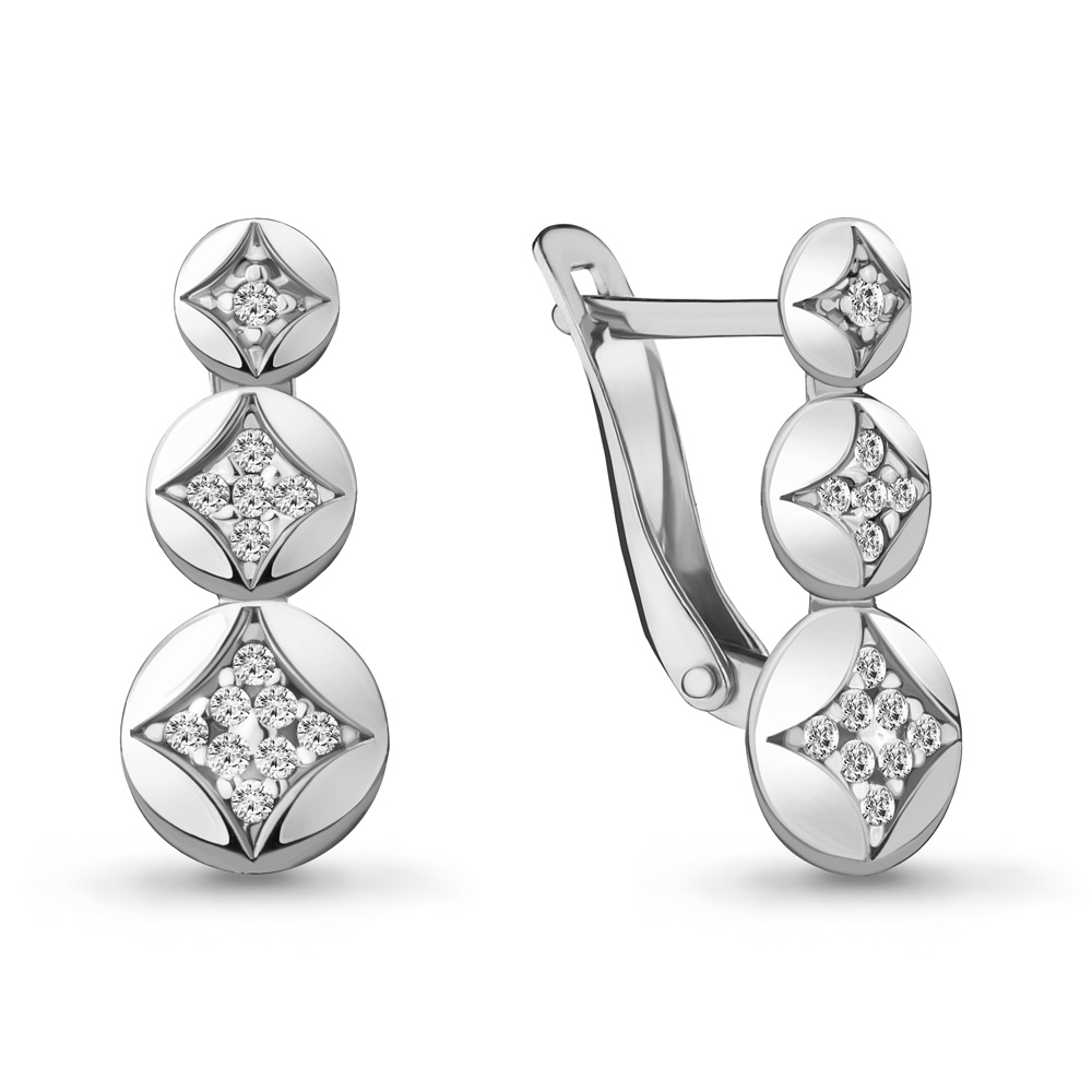 

Серьги из серебра с фианитом Aquamarine 48001А_925_р, 48001А_925_р