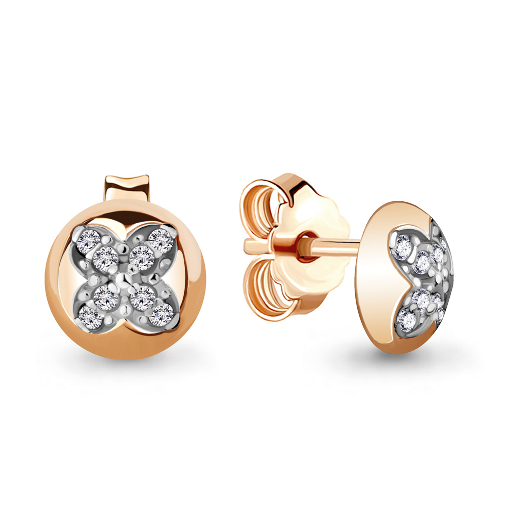 

Серьги-пусеты из серебра с фианитом Aquamarine 48002А_925_з, 48002А_925_з