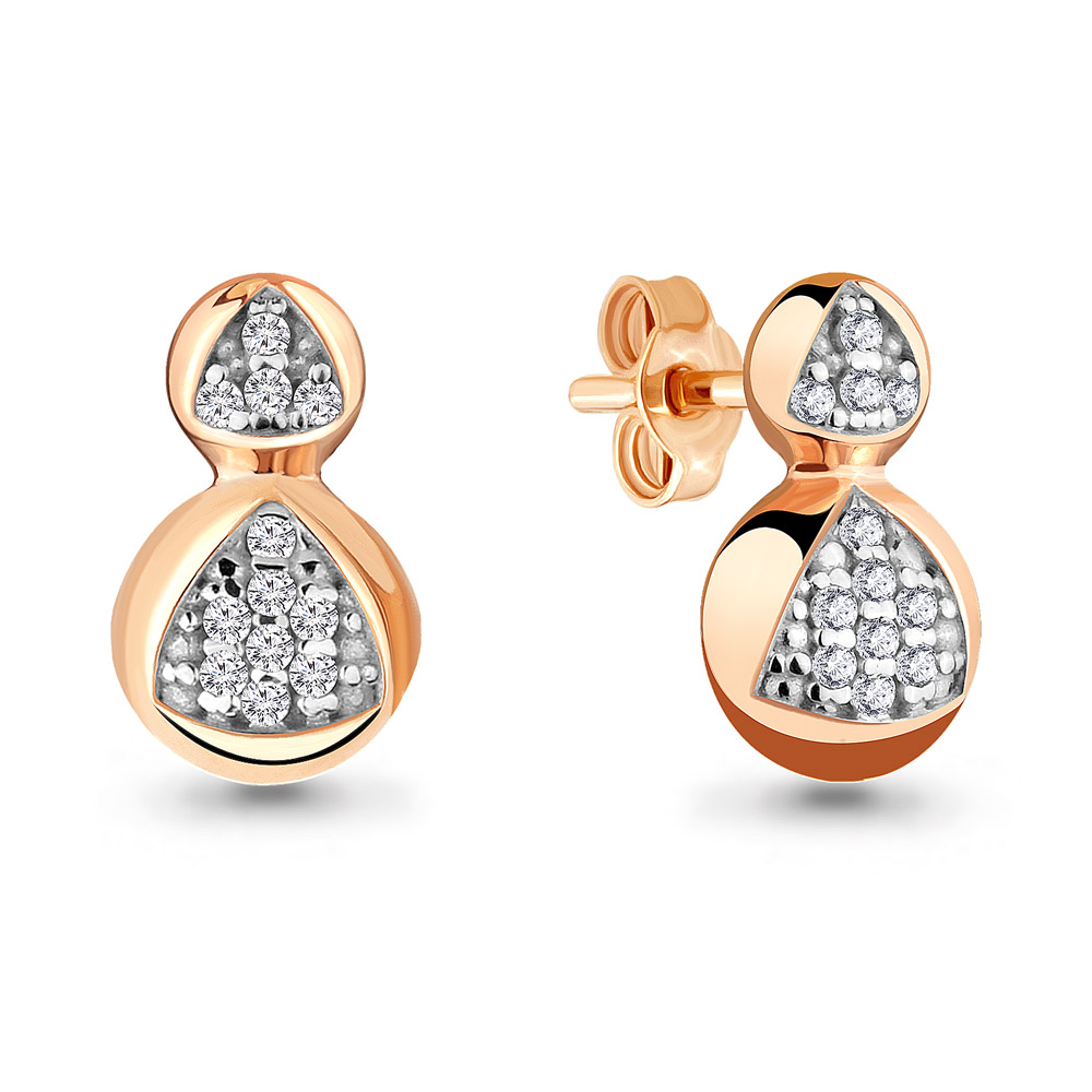 

Серьги-пусеты из серебра с фианитом Aquamarine 48003А_925_з, 48003А_925_з