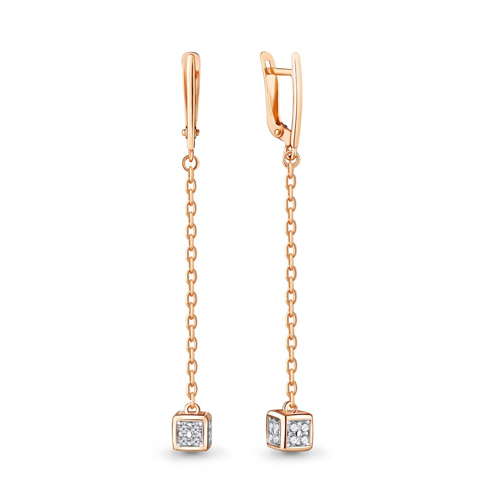 

Серьги подвески из серебра с фианитом Aquamarine 48004А_925_з, 48004А_925_з