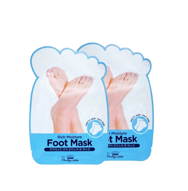 Маска-носочки для ног Pretty Skin Rich Moisture Foot Mask увлажняющая, 2 шт. по 16 мл pretty skin мультифункциональная ампульная сыворотка с морским коллагеном и гиалуроновой кислотой 250