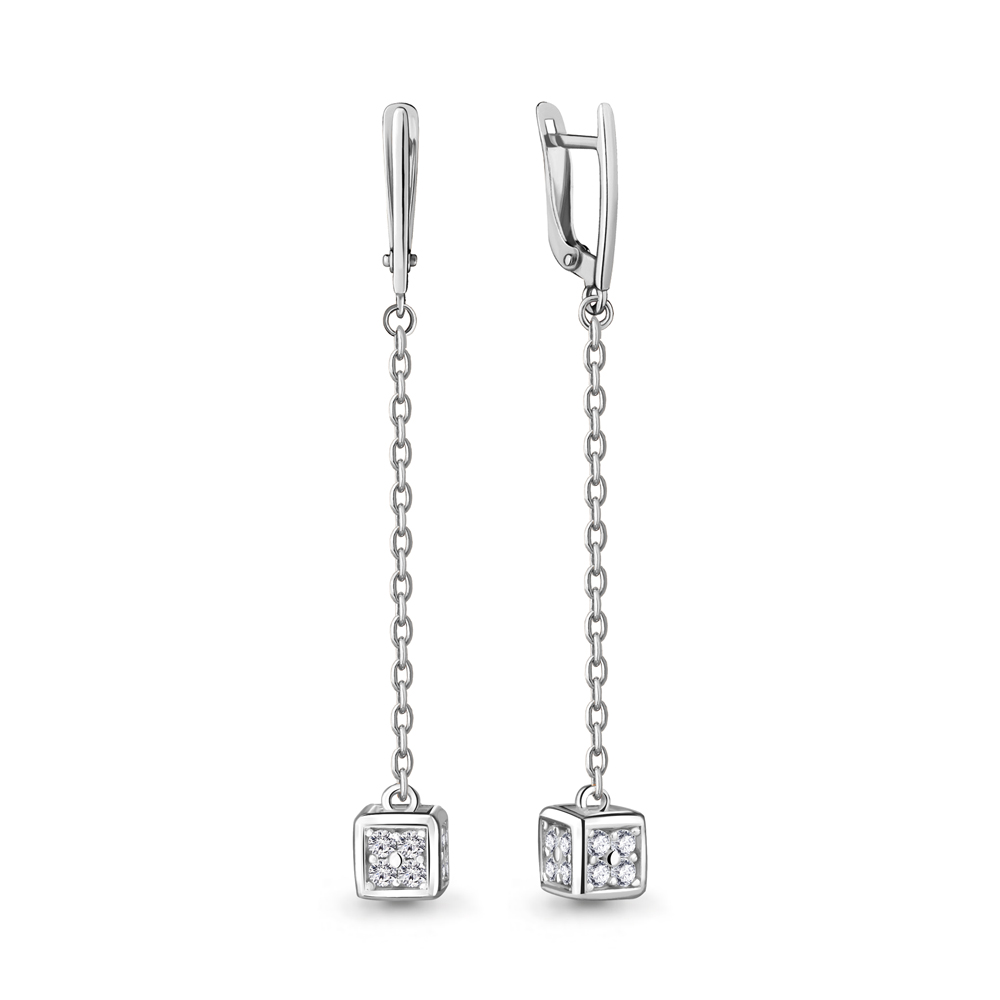 

Серьги подвески из серебра с фианитом Aquamarine 48005А_925_р, 48005А_925_р