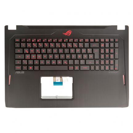 

Клавиатура для ноутбука Asus GL702ZC-1A с топкейсом черная панель черные кнопки GE раскла