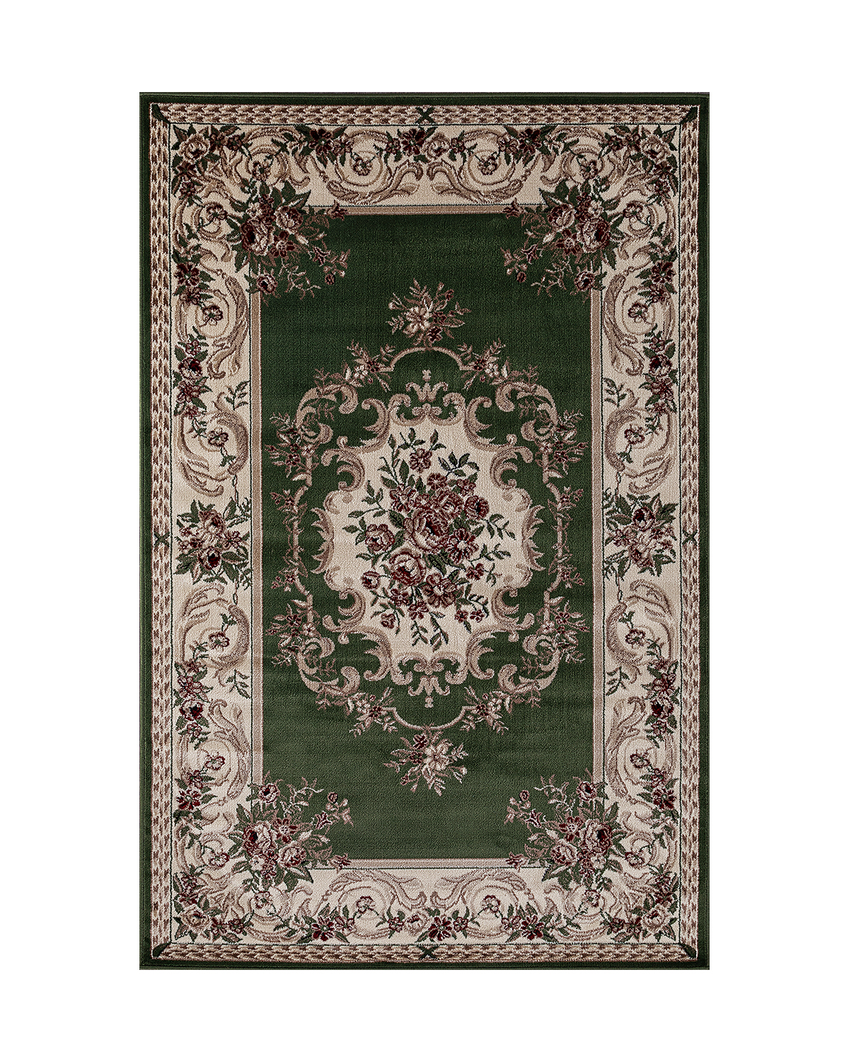 фото Ковёр merinos colizey 200x400 прямоугольный зелёный кремовыйd057