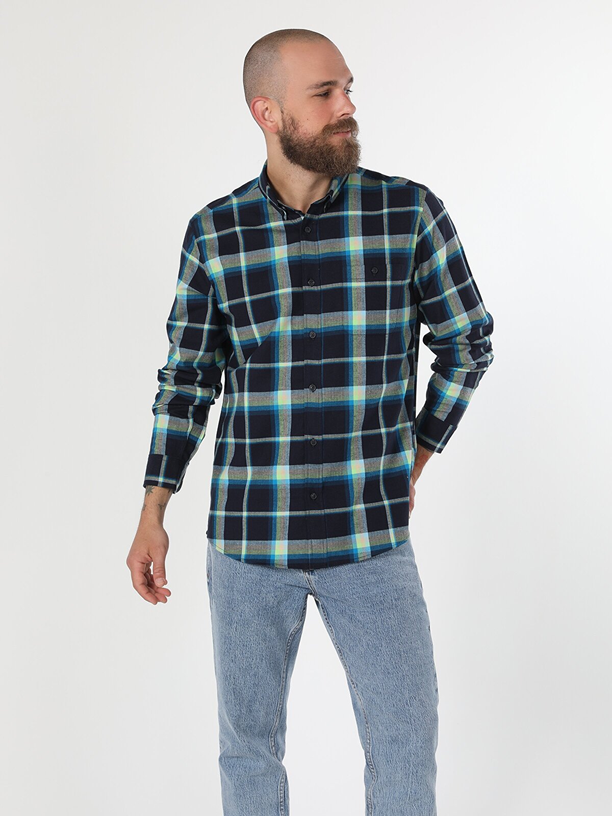 

Рубашка мужская Colin's CL1059615_Q1.V1_NAV синяя 2XL, CL1059615_Q1.V1_NAV