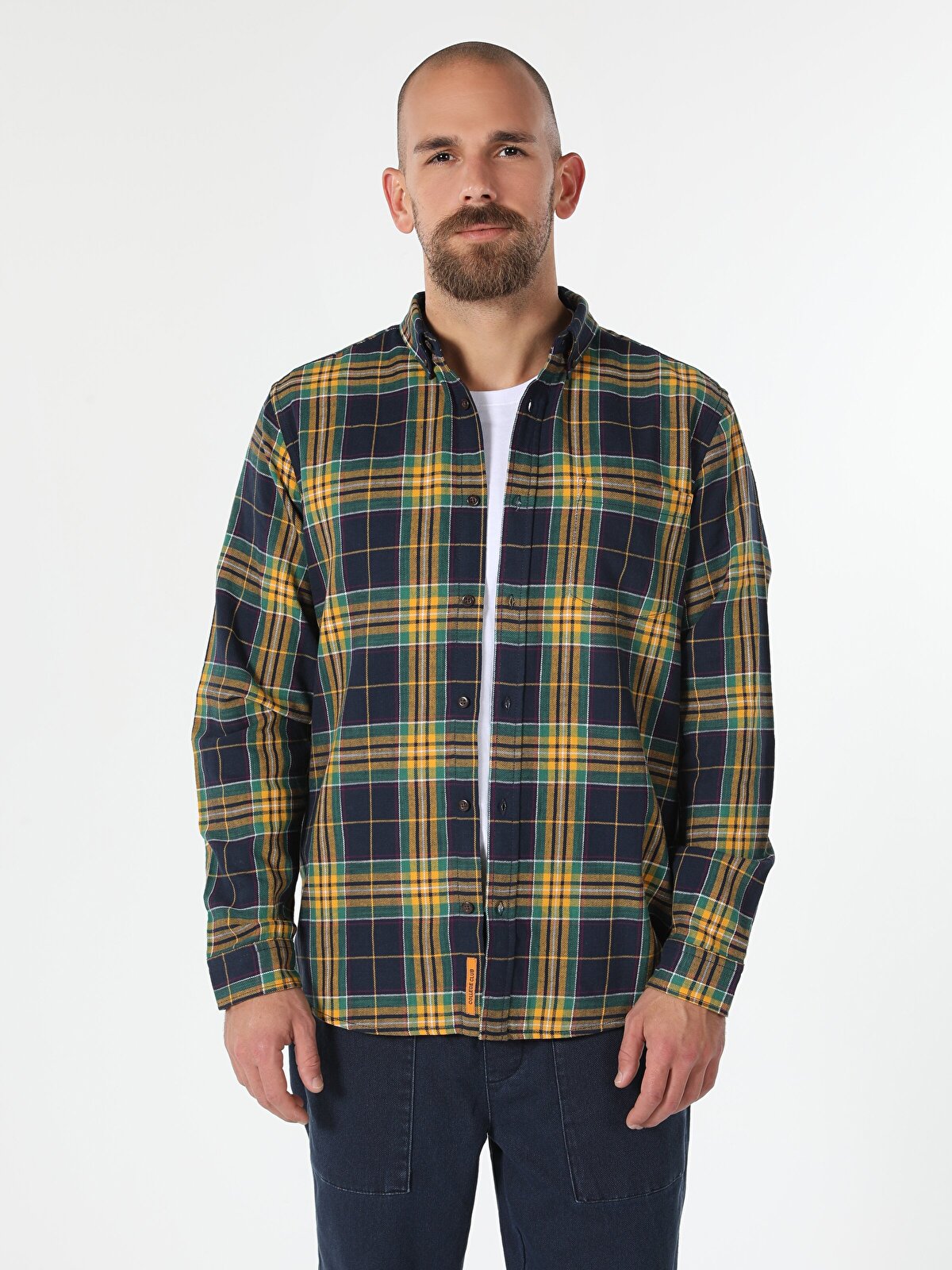 

Рубашка мужская Colin's CL1059623_Q1.V1_NAV синяя 2XL, Синий, CL1059623_Q1.V1_NAV