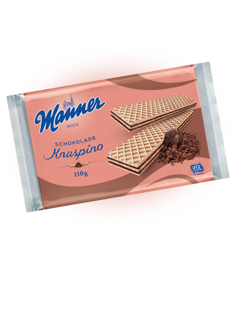 фото Вафли manner knuspino с шоколадным кремом 110 гр упаковка 18 шт