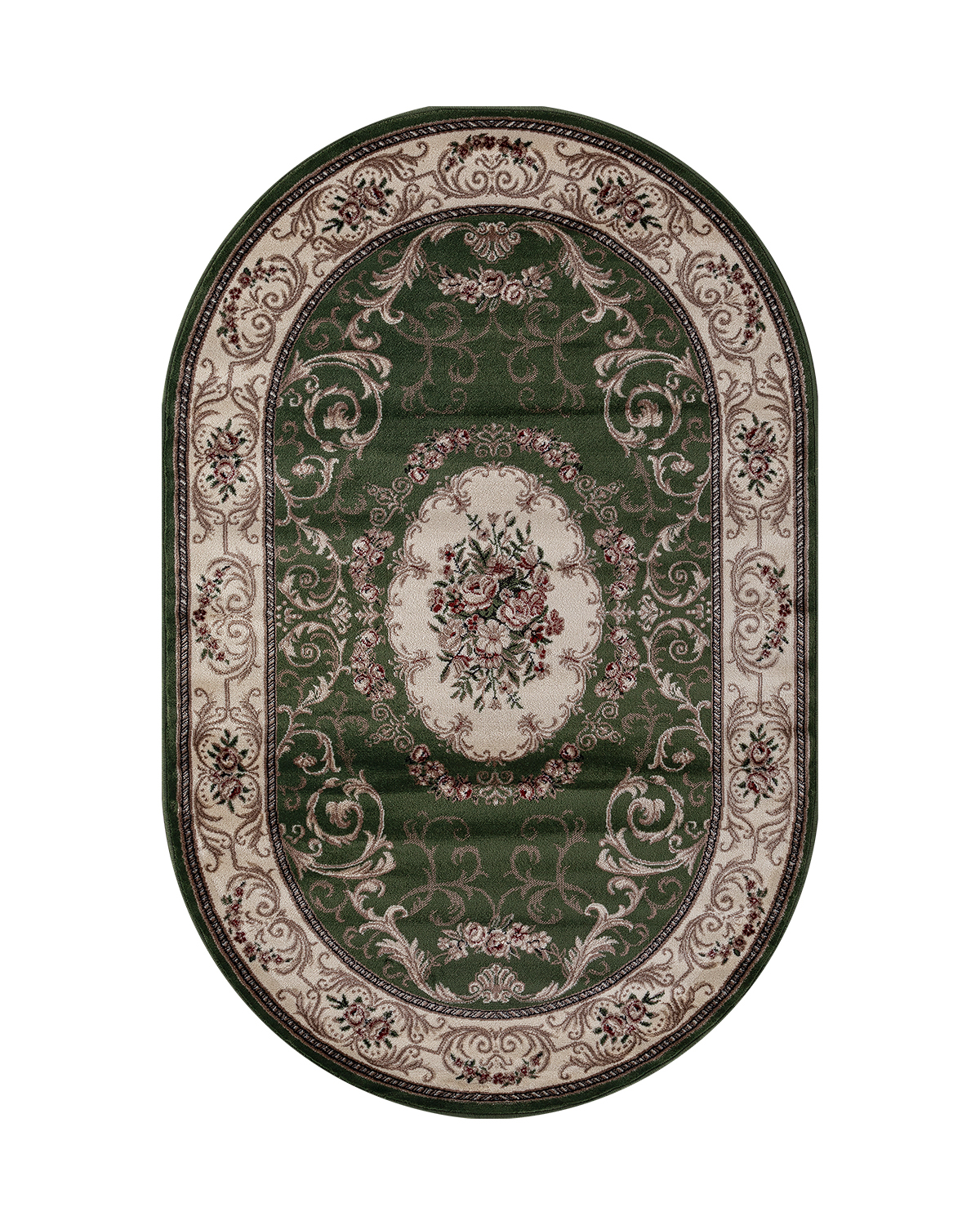 

Ковер Kitroom Plus Rome 150x300 овальный зеленый/кремовый d066