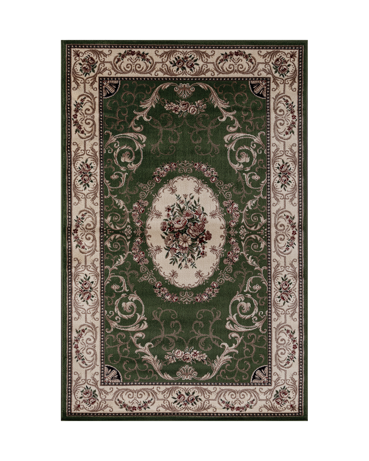 фото Ковёр merinos colizey 200x300 прямоугольный зелёный кремовыйd066