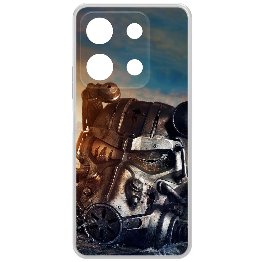

Чехол-накладка Krutoff Clear Case Фоллаут (Fallout) - Шлем Т-60 для INFINIX Note 30i, Прозрачный
