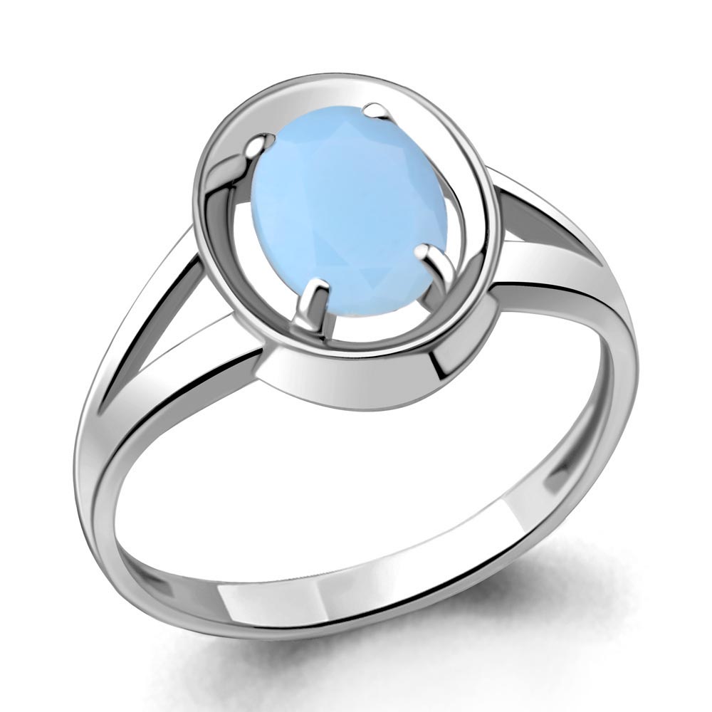 

Кольцо из серебра с халцедоном искусственным р., Aquamarine 69419605, 69419605_925_р