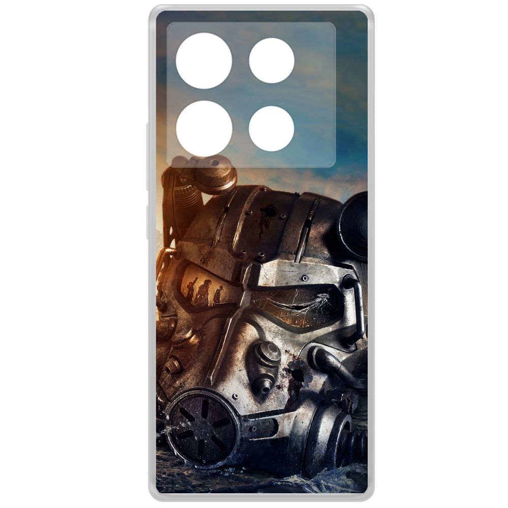 

Чехол-накладка Krutoff Clear Case Фоллаут (Fallout) - Шлем Т-60 для INFINIX Note 40 Pro, Прозрачный