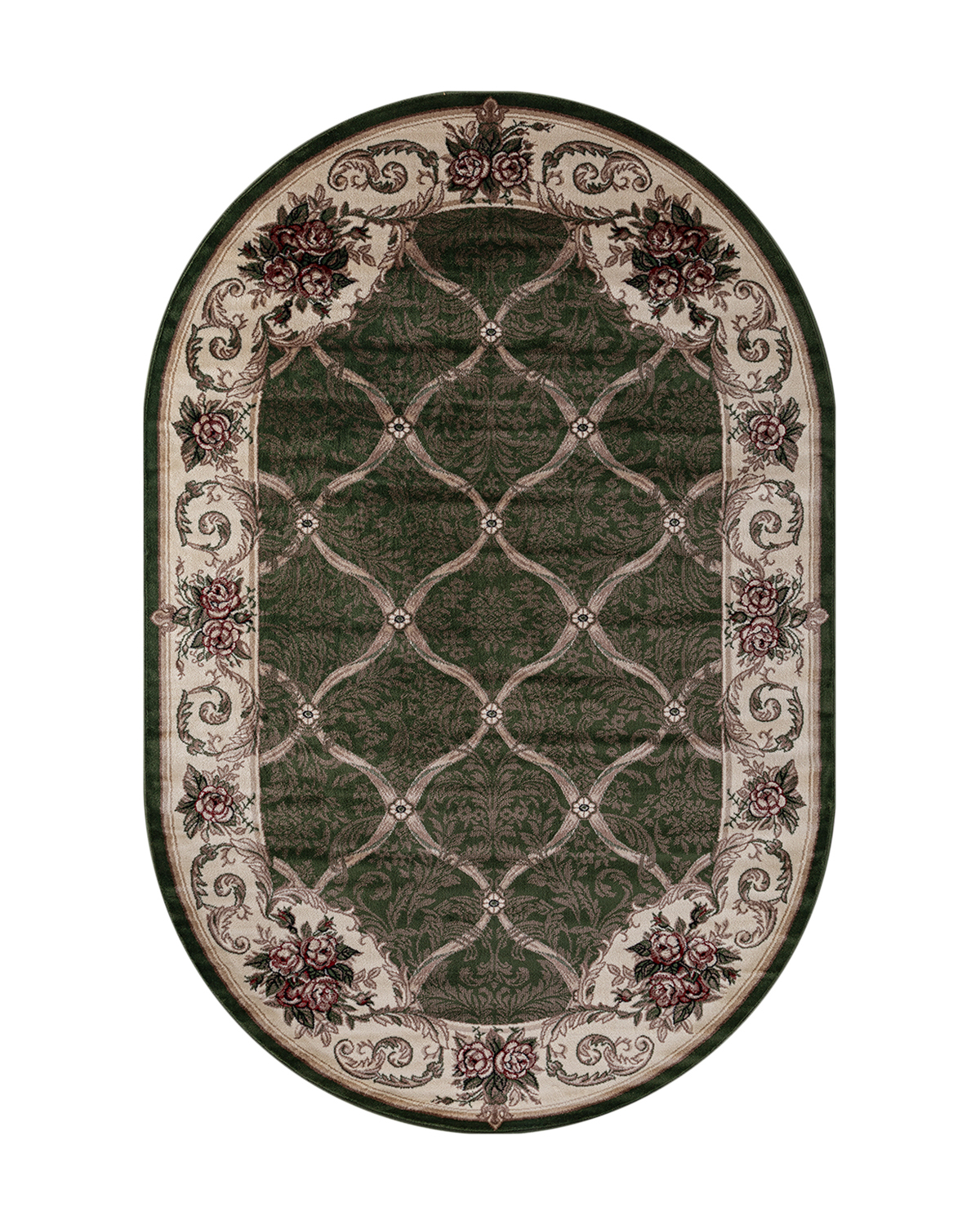

Ковёр Merinos Colizey 150x230 овальный зелёный кремовыйD468