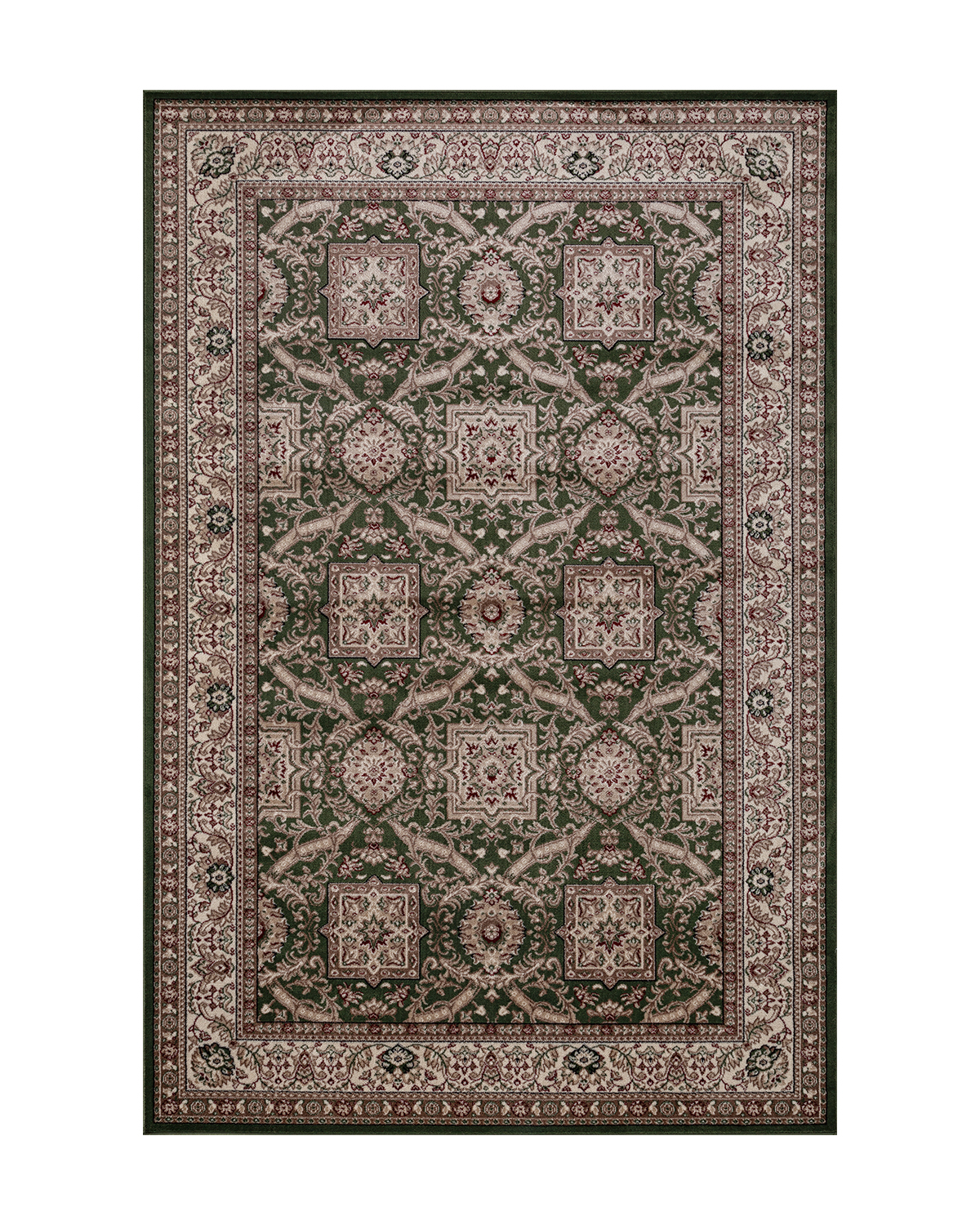 

Ковёр Merinos Colizey 150x230 прямоугольный зелёный кремовыйD468