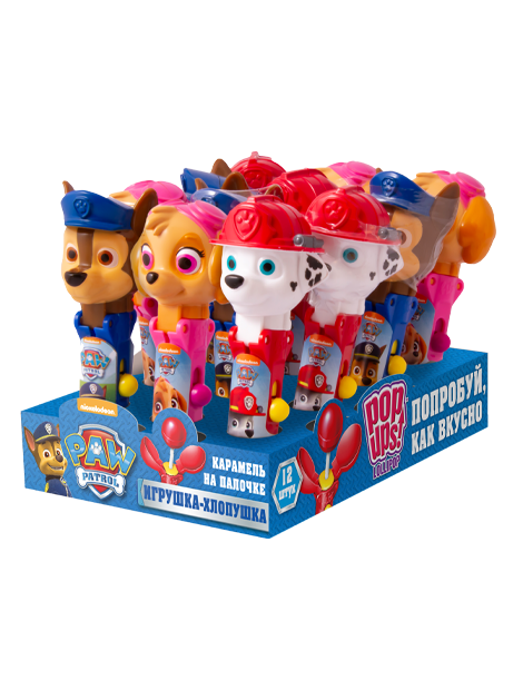 

Игрушка-хлопушка с карамелью на палочке Paw Patrol 10 гр Упаковка 12 шт
