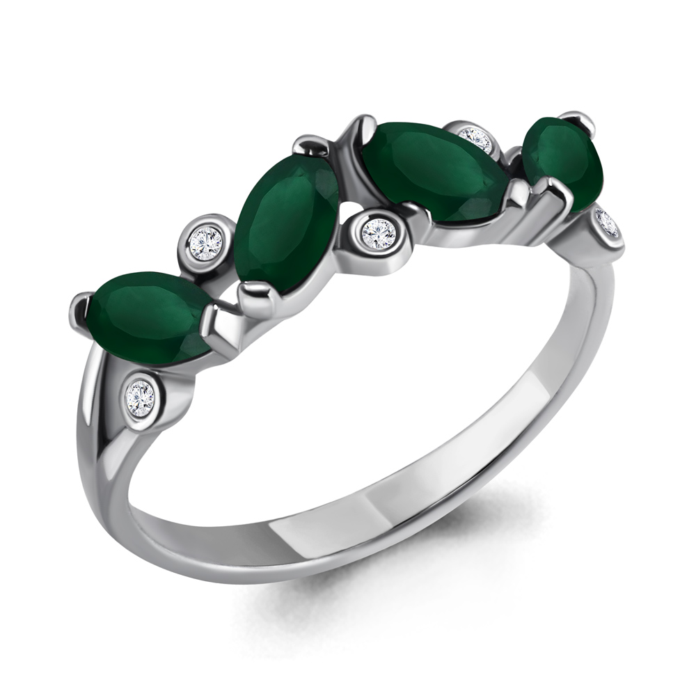 

Кольцо из серебра с агатом/фианитом р., Aquamarine 6525509, 6525509_925_р