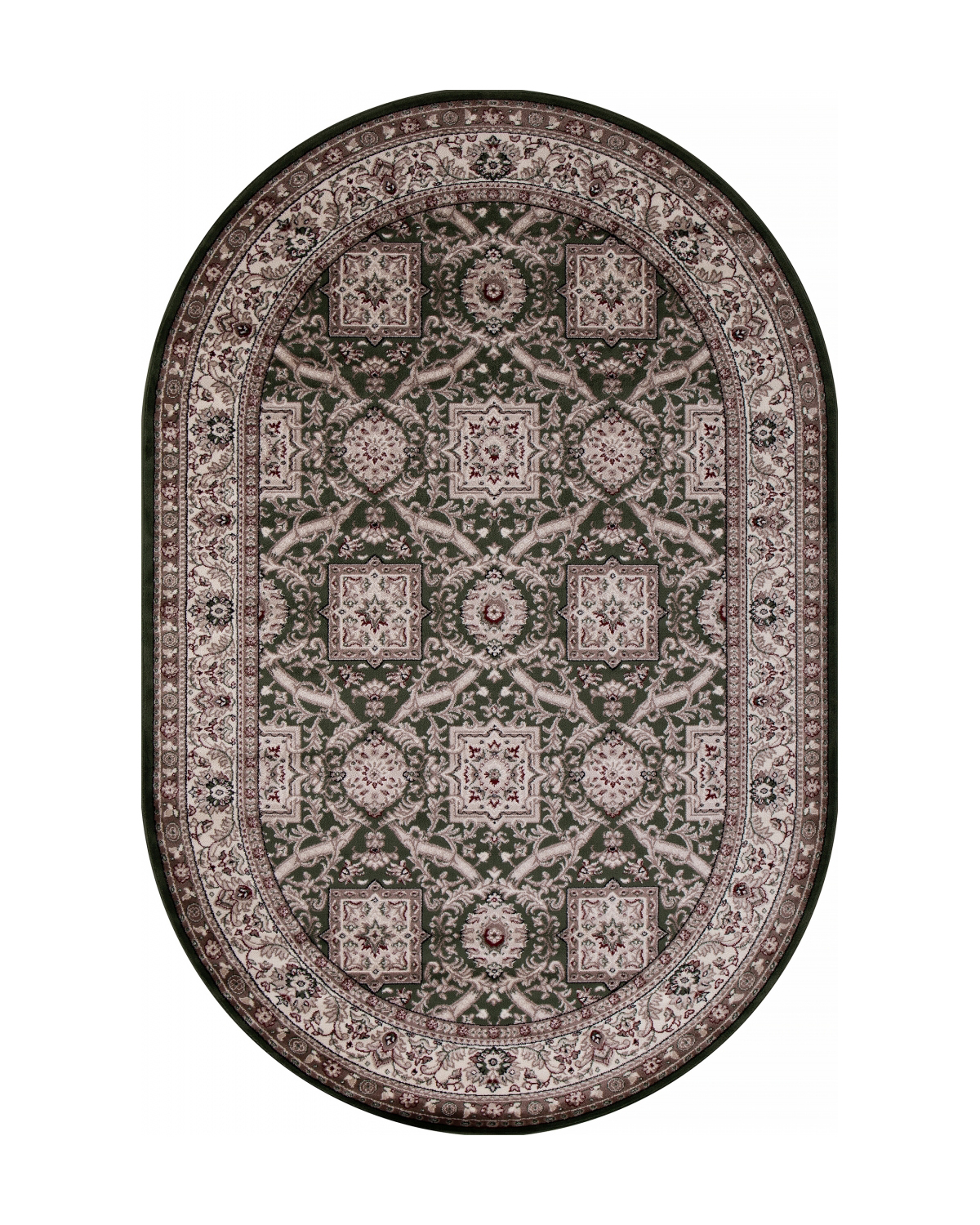 

Ковёр Merinos Colizey 200x300 овальный зелёный кремовыйD868