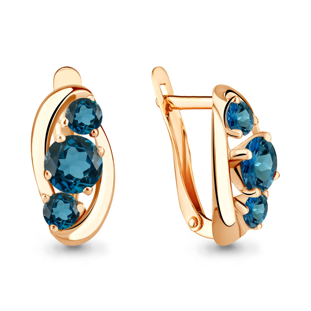 

Серьги из серебра с топазом Aquamarine 4403108, 4403108_925_з