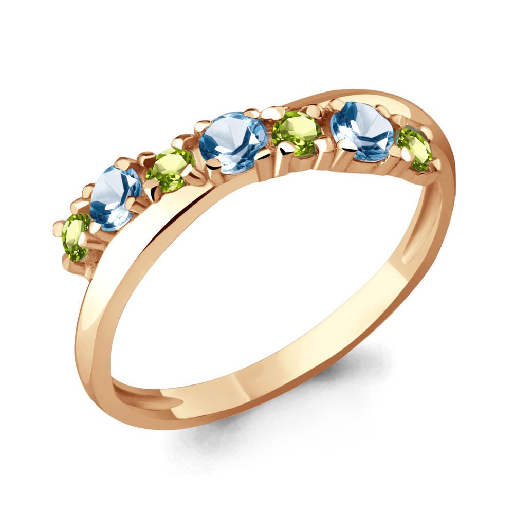 

Кольцо из серебра с топазом/хризолитом р. Aquamarine 6569331, 6569331_925_з