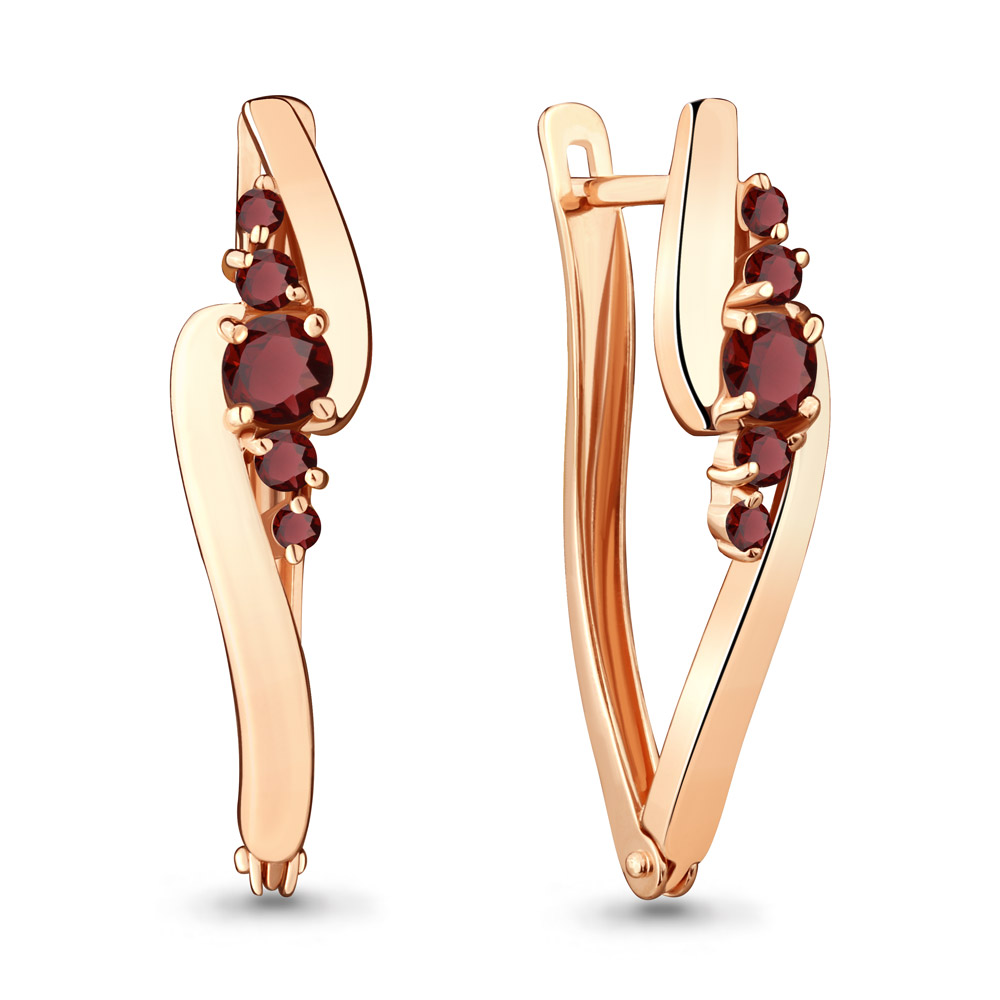 

Серьги из серебра с гранатом Aquamarine 4466403, 4466403_925_з