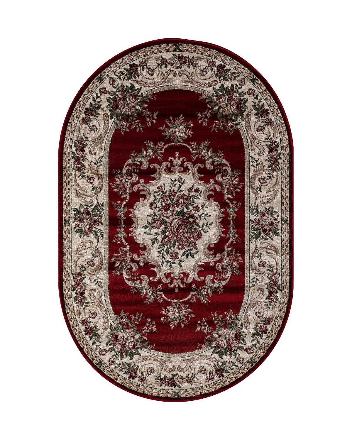 

Ковер Kitroom Plus Rome 100x200 овальный красный/кремовый d057