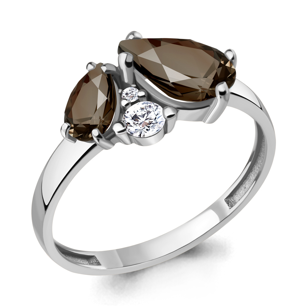 

Кольцо из серебра с кварцем/фианитом р., Aquamarine 6934601А, 6934601А_925_р