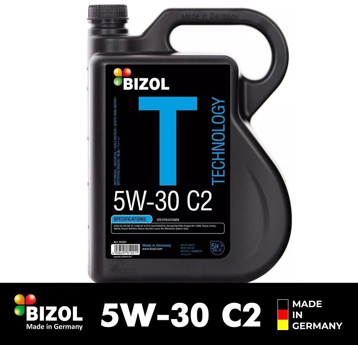 

Моторное масло BIZOL Technology C2 синтетическое 5W30 5л
