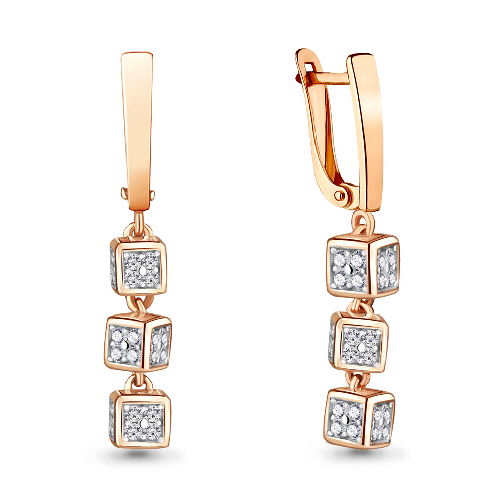 

Серьги подвески из серебра с фианитом Aquamarine 48007А_925_з, 48007А_925_з