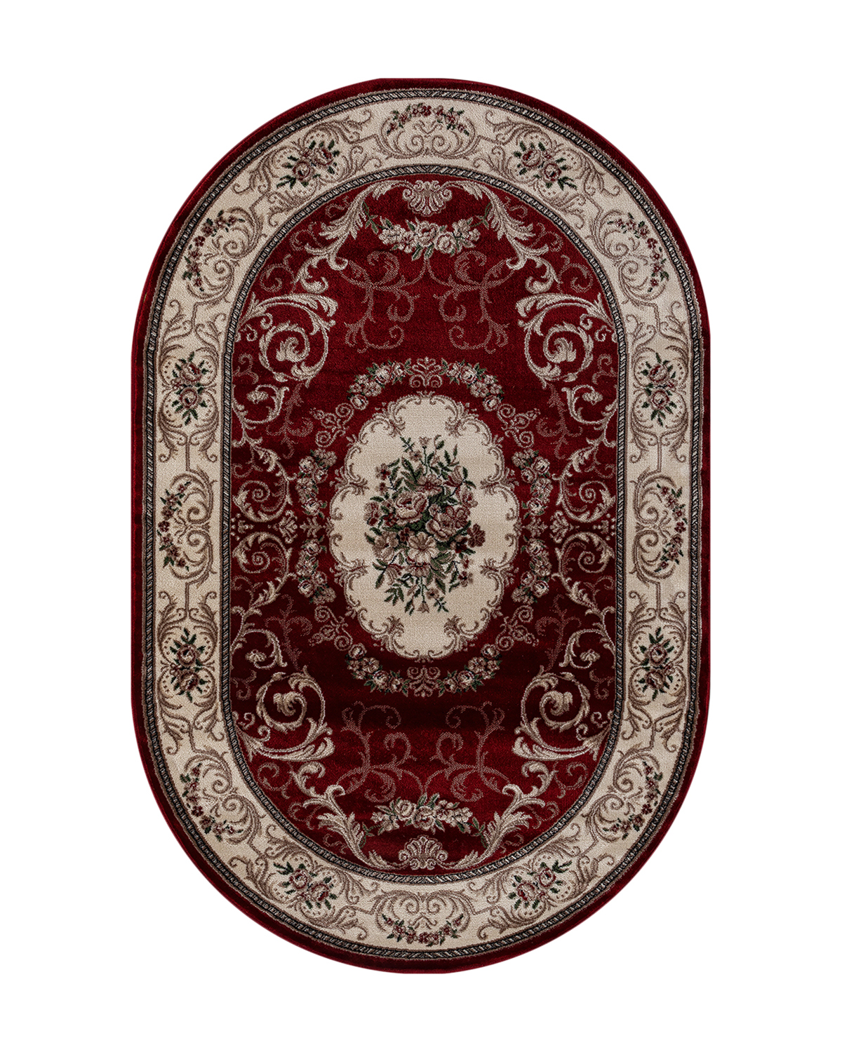 

Ковер Kitroom Plus Rome 200x400 овальный красный/кремовый d066