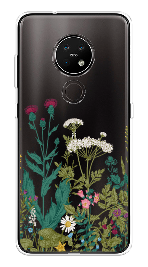

Чехол на Nokia 6.2 "Дикие полевые цветы", Зеленый;розовый;белый, 123050-2