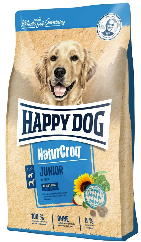 

Сухой корм для щенков Happy Dog NaturCroq Junior, все породы, птица, 1кг, NaturCroq Junior