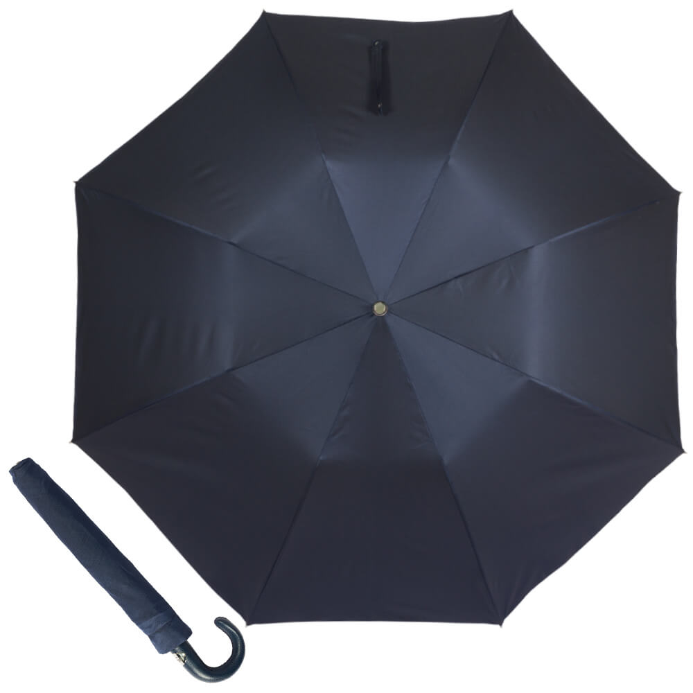 Зонт складной мужской полуавтоматический Pasotti Auto Classic Pelle синий