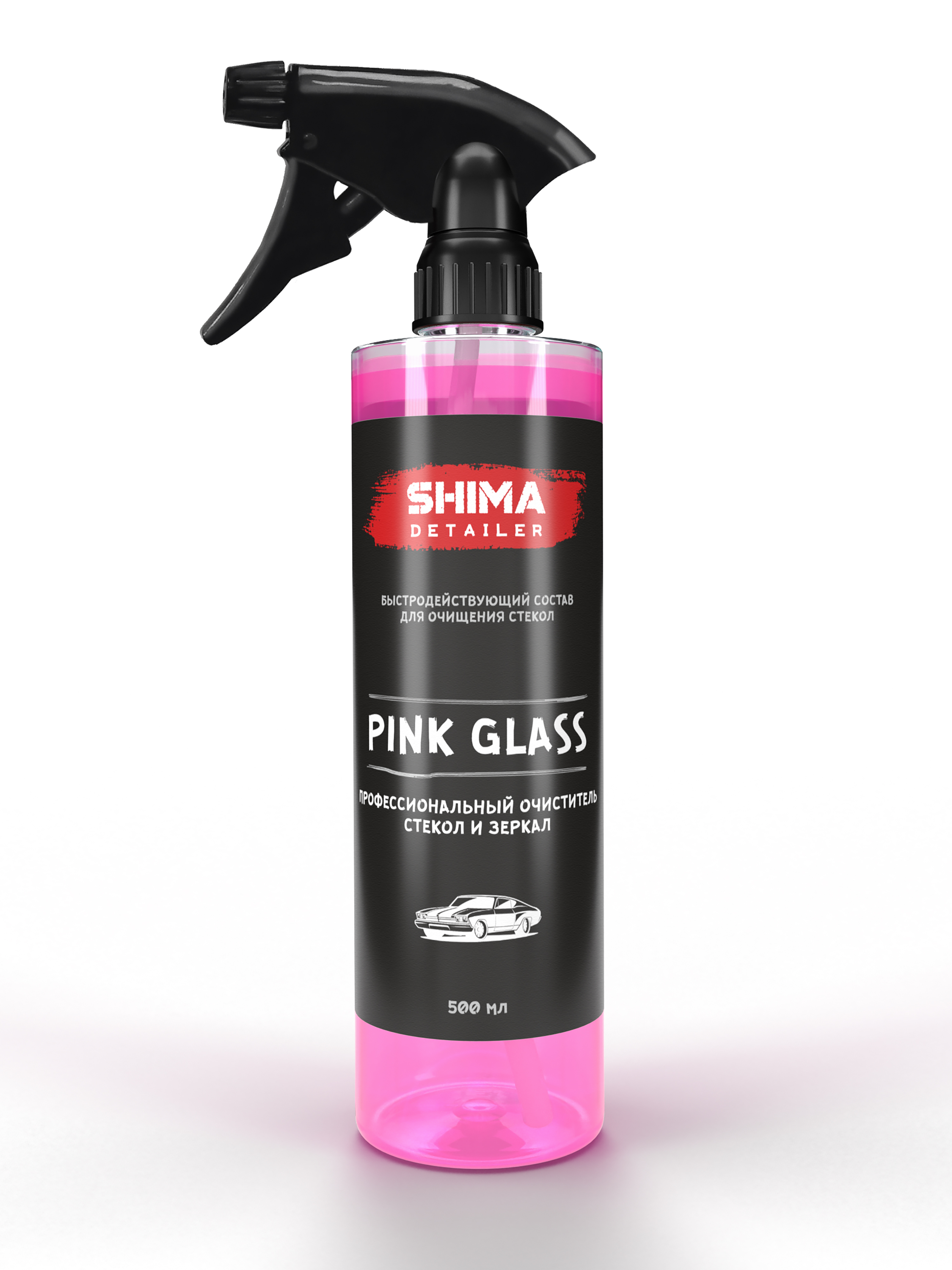 Профессиональный очиститель стекол и зеркал SHIMA PINK GLASS, 500 мл
