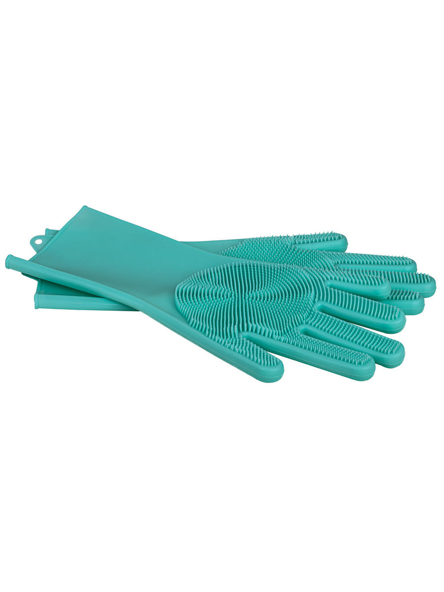 Многофункциональные силиконовые перчатки для мытья посуды Litzen Gloves, голубой