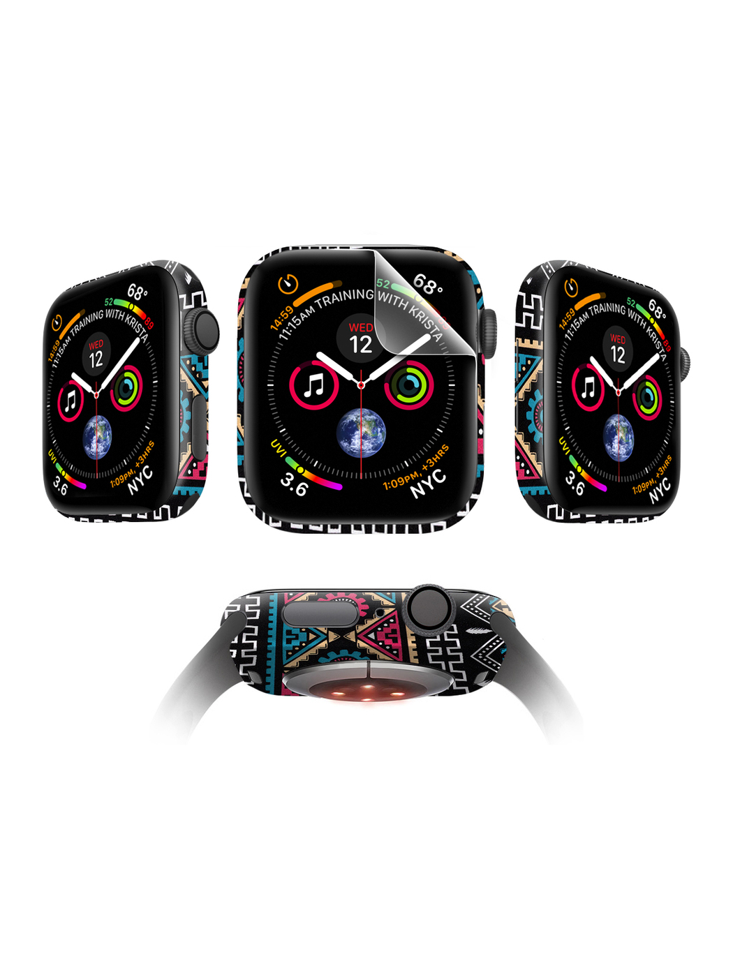 

Защитная пленка MOCOLL для Apple Watch 40mm Glossy (4шт) Богемный узор Икат