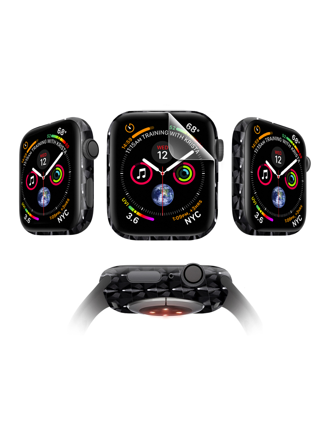 

Защитная пленка MOCOLL для Apple Watch 40mm Glossy (4шт) Кошачий глаз Черный