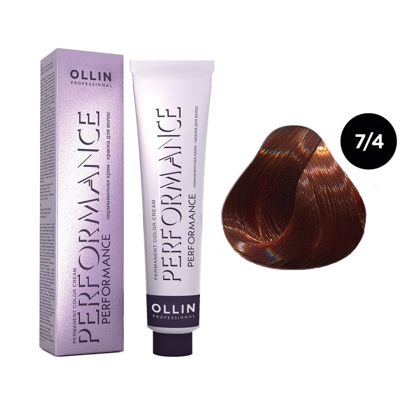 

Краска для волос Ollin Professional Performance 7/4 Русый медный 60 мл