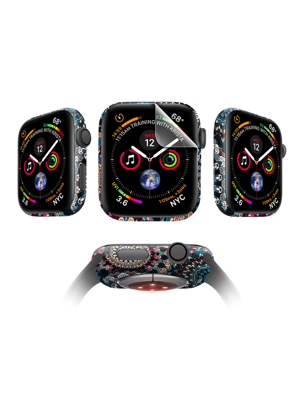 

Защитная пленка MOCOLL для Apple Watch 44mm Glossy (4шт) Богемный узор Искон