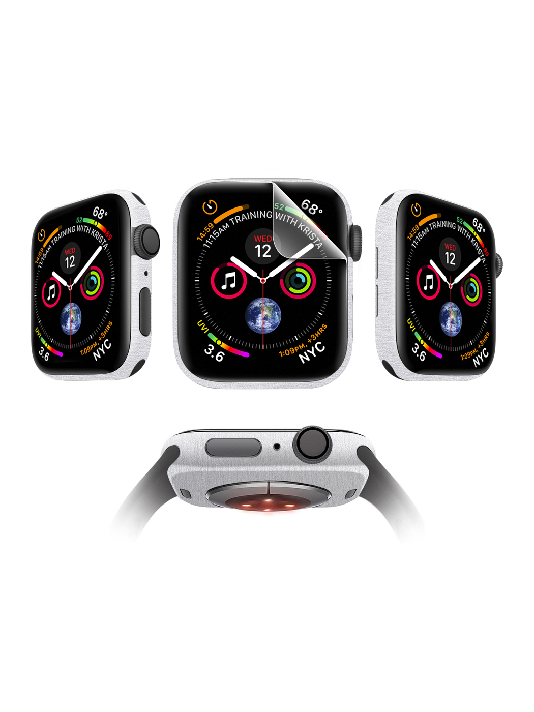 

Защитная пленка MOCOLL для Apple Watch 44mm Glossy (4шт) Металлик Серебристый