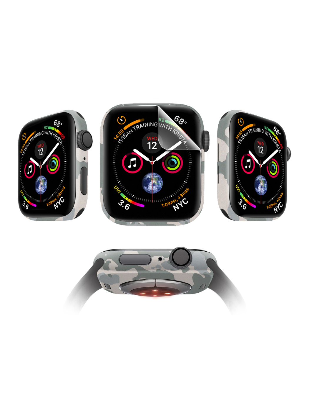 

Защитная пленка MOCOLL для Apple Watch 44mm Glossy (4шт) Хаки Серый