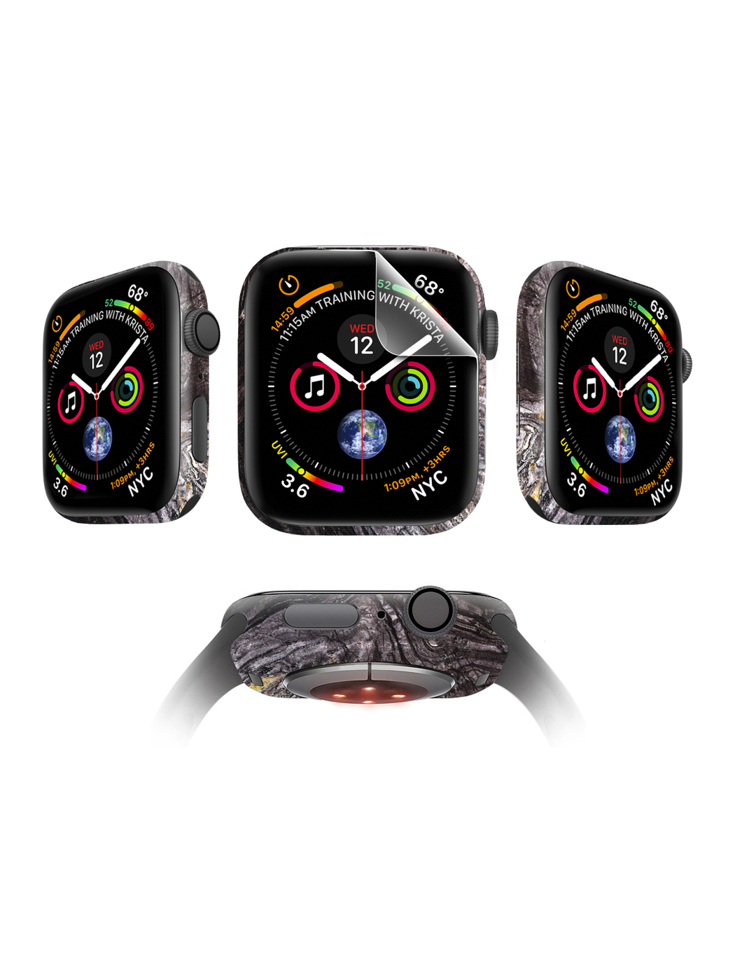 

Защитная пленка MOCOLL для Apple Watch 44mm Matte (4шт) Камень Черный
