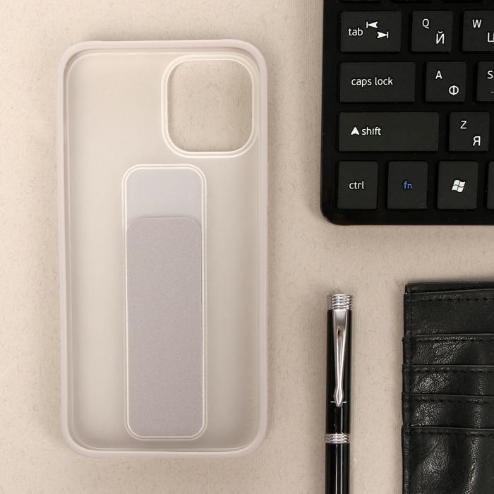 Чехол Luazon Home для iPhone 12 Pro Max, с ремешком-подставкой, пластиковый, серый