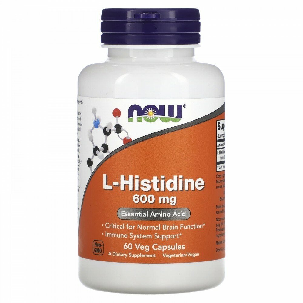 

NOW L-HISTIDINE 600MG 60 VCAPS, L-HISTIDINE 600MG 60 VCAPS