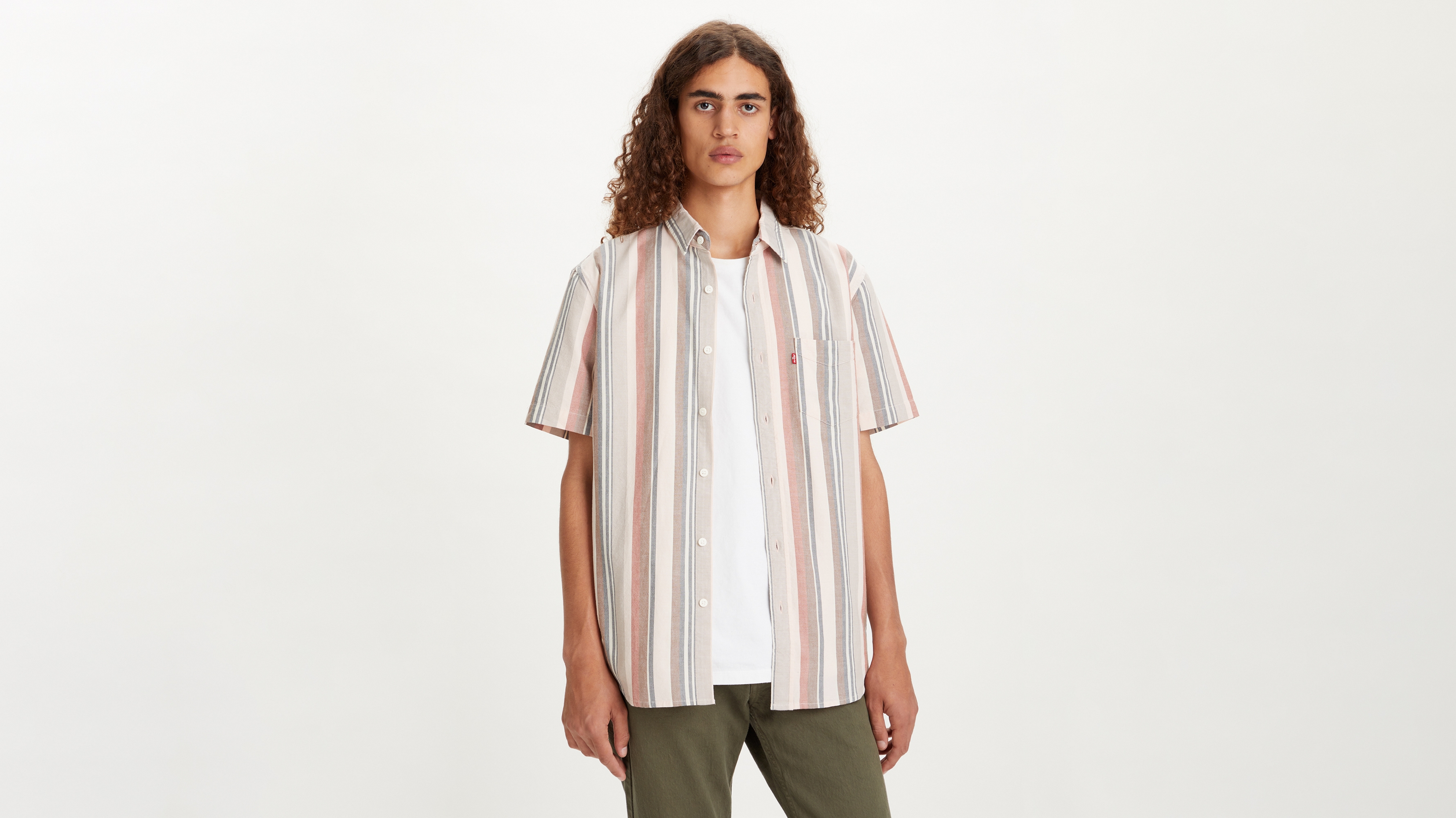 

Рубашка мужская Levi's 86627-0144 розовая M, Розовый, 86627-0144