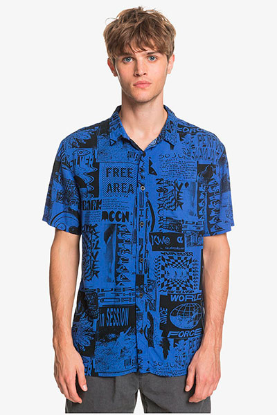 

Рубашка Quiksilver Fluidgeoss Dazzling Blue Vortex, синий, L, Fluidgeoss Dazzling Blue Vortex EQYWT03955
