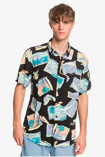 фото Рубашка quiksilver b11vacancyshirt black vacancy, черный, s quicksilver