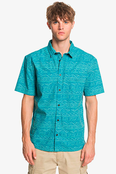 фото Рубашка quiksilver heritageshirtss pagoda blue he, голубой, s quicksilver