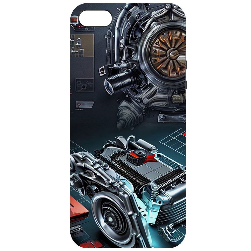 

Чехол-накладка Софт Моторы для iPhone 5/5s, Черный