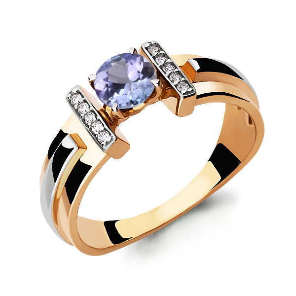 

Кольцо из красного золота с бриллиантом/танзанитом р., Aquamarine 963993Ак, 963993Ак_585_кз