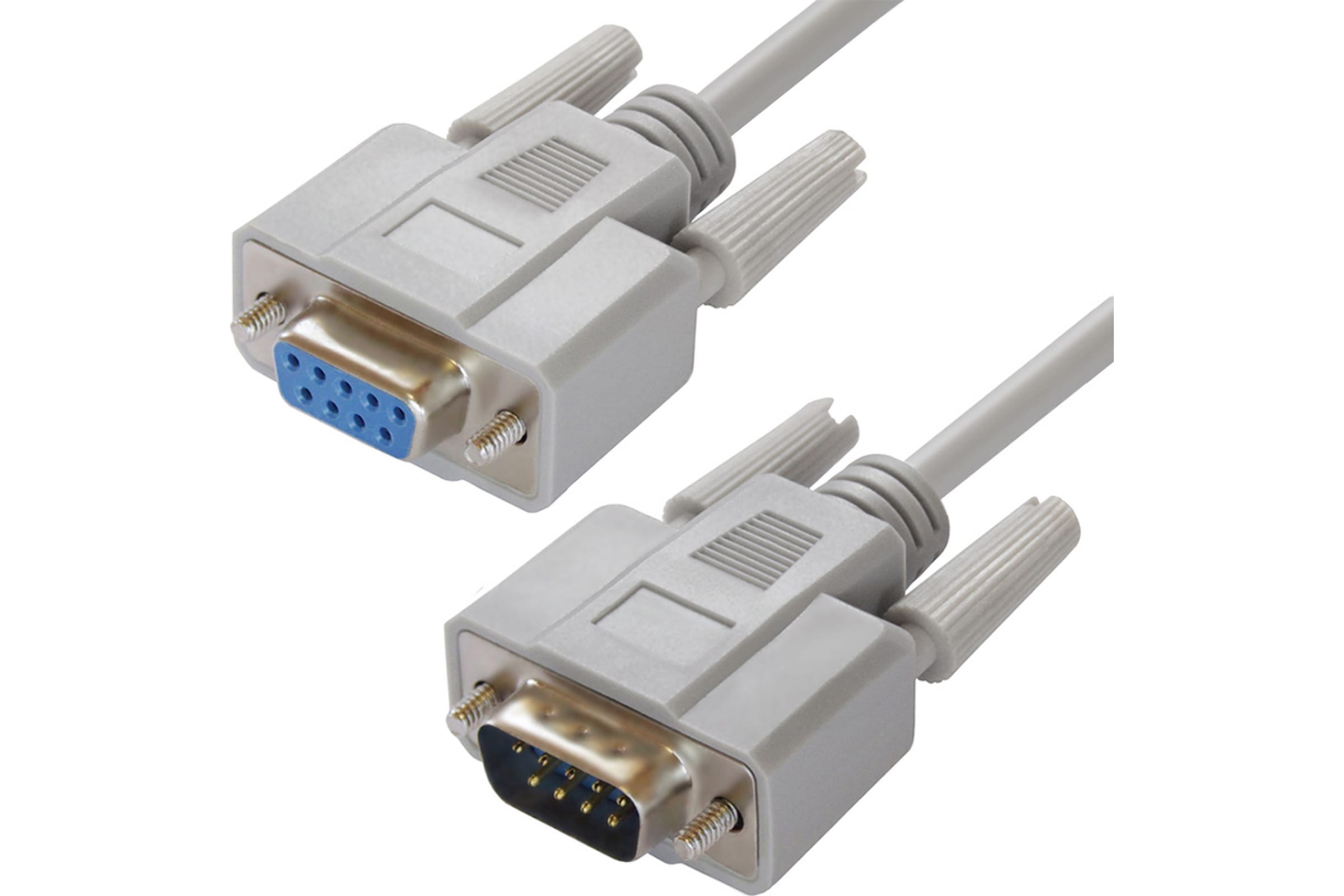 фото Удлинитель gcr 0.3m 0-модемный com, db9/db9 9m/9f, серый, 30 awg, gcr-51626 greenconnect